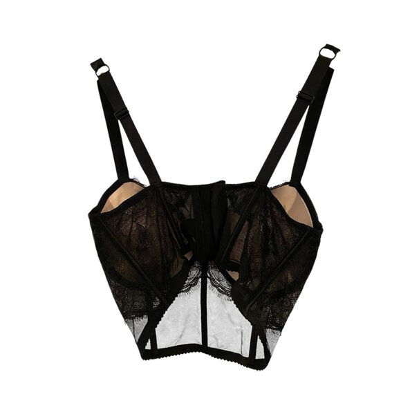 VICTORIA’S SECRET BLACK Very Sexy PUSH UP UNDERWIRE BRA SZ 36DD BLING - Picture 6 of 7